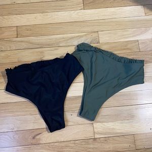 Two high rise bathing suit bottoms